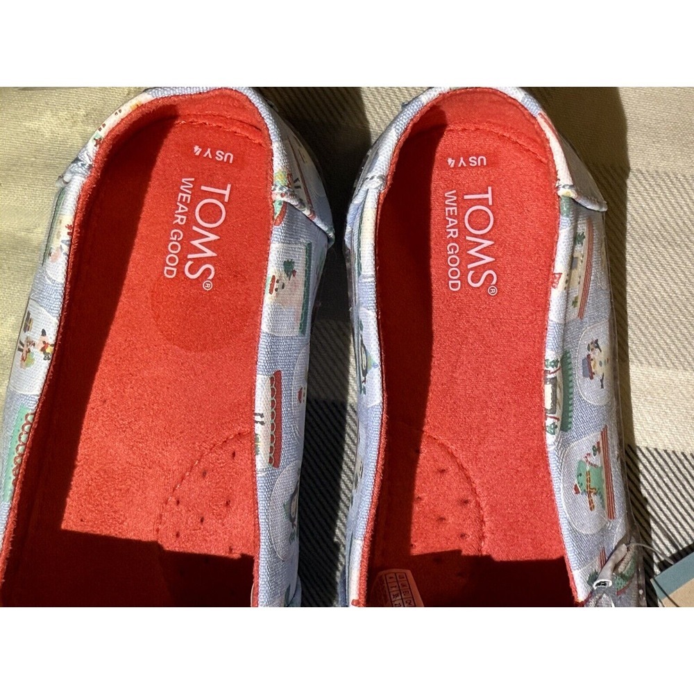 TOMS Alpargata Holiday Slip On Flat Girls Pink Flats Casual - Picture 6 of 8